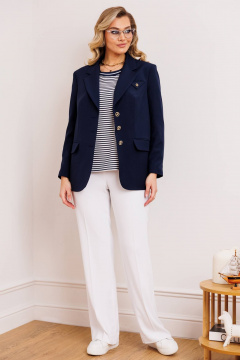 Брюки, жакет, топ Мода Юрс 26-2891 синий - фото 1