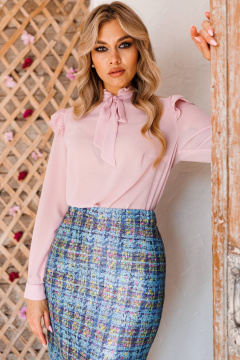 Блуза, жакет, юбка Мода Юрс 26-2811 голубой_розовый - фото 5
