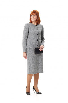 Жакет, юбка Соджи 679+686 серый - фото 2