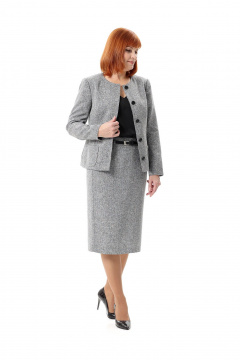 Жакет, юбка Соджи 679+686 серый - фото 4