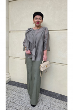 Блуза, брюки Vittoria Queen 27083 хаки - фото 5