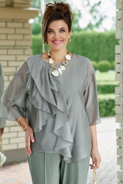 Блуза, брюки Vittoria Queen 27083 хаки - фото 2