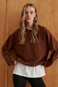 Свитшот 10DENCY 23622 коричневый - фото 3