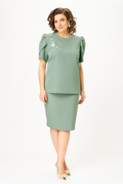 Блуза, юбка Vilena 1143 полынь - фото 1