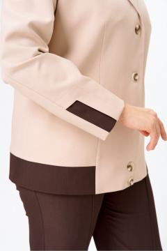 Брюки, жакет Vilena 1144 беж+шоколад - фото 5
