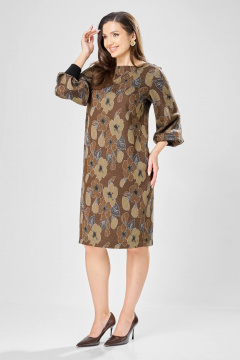 Платье Gizart 7385/1 коричневый_цветы - фото 4