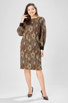 Платье Gizart 7385/1 коричневый_цветы - фото 2