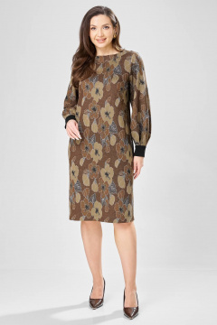 Платье Gizart 7385/1 коричневый_цветы - фото 1