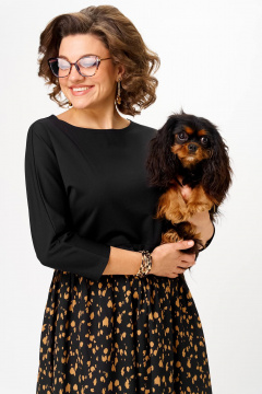 Платье Anastasia 1309.1 черный+принт - фото 5