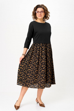 Платье Anastasia 1309.1 черный+принт - фото 1