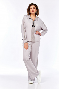 Брюки, джемпер Ольга Стиль С-1001 светло-серый - фото 1
