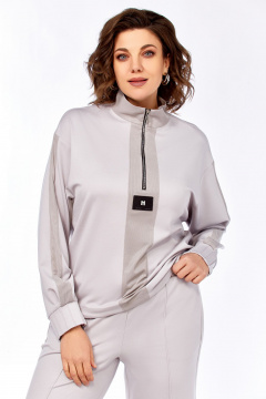 Брюки, джемпер Ольга Стиль С-1001 светло-серый - фото 4