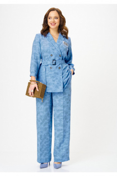 Брюки, жакет Твой имидж 2350 голубой_с_принтом - фото 3
