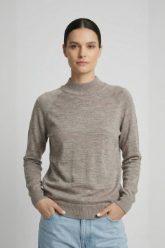 Демисезонный реглан-свитер с воротником-стойкой и ластиком Полесье С3316-15 5С1754-Д43 170,176 бледно-коричневый - фото 1