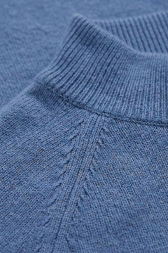 Демисезонный синий свитер из трикотажа с двойной стойкой и длинным рукавом Полесье С3316-15 5С1754-Д43 170,176 королевский_синий - фото 5