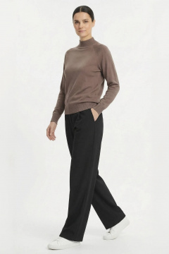 Демисезонный коричневый свитер из трикотажа с двойной стойкой и длинным рукавом Полесье С3316-15 5С1754-Д43 170,176 кофейное_дерево - фото 4