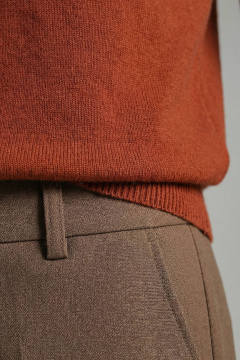 Демисезонный красный свитер из трикотажа с двойной стойкой и длинным рукавом Полесье С3316-15 5С1754-Д43 170,176 красный_терракот - фото 5