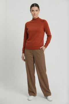 Демисезонный красный свитер из трикотажа с двойной стойкой и длинным рукавом Полесье С3316-15 5С1754-Д43 170,176 красный_терракот - фото 2