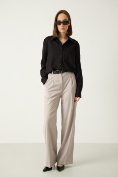 Классические серые брюки для делового стиля Luitui R2055 песочный - фото 1