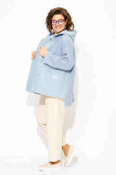 Брюки, жакет Liliana 1515-1507 голубой+экрю - фото 4