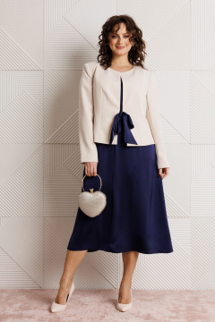 Жакет, платье Mubliz 332 синий+бежевый - фото 5