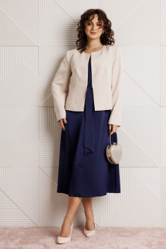Жакет, платье Mubliz 332 синий+бежевый - фото 1