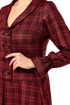 Платье Celentano lite 5080 бордовая_клетка - фото 4