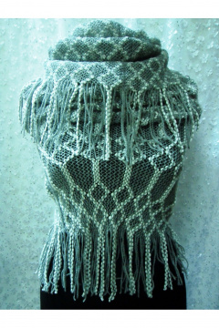 Шарф OLANTIZ S1-6 серо-белый - фото 4