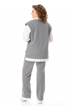 Блуза, брюки, жилет VI ORO VR-1246 серый - фото 5