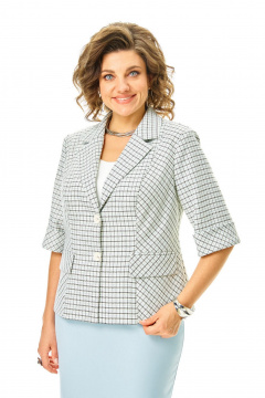 Жакет, юбка VI ORO VR-1247 голубой+однотон - фото 4