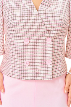 Жакет, юбка VI ORO VR-1248 розовый+однотон - фото 5