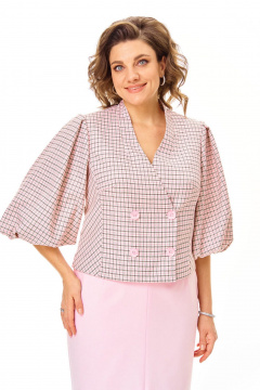 Жакет, юбка VI ORO VR-1248 розовый+однотон - фото 3