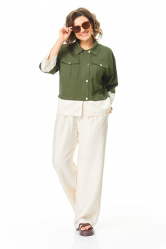 Брюки, жакет VI ORO VR-1251 олива - фото 3