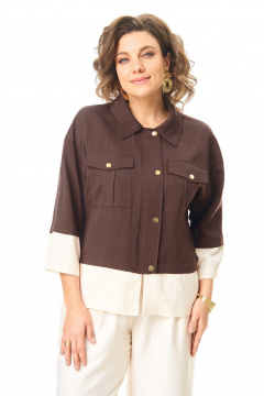 Брюки, жакет VI ORO VR-1251 шоколад - фото 2