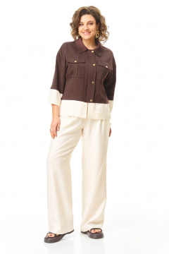 Брюки, жакет VI ORO VR-1251 шоколад - фото 1