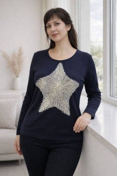 Джемпер вискоза на каждый день OLANTIZ БВР004 звезда - фото 1