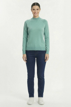 Демисезонный вязаный свитер реглан с двойной стойкой Полесье С3316-15 5С1754-Д43 170,176 морской_бриз - фото 2