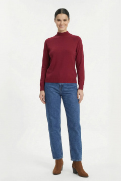 Демисезонный вязаный свитер прямого силуэта реглан Полесье С3316-15 5С1754-Д43 158,164 ягодный - фото 2