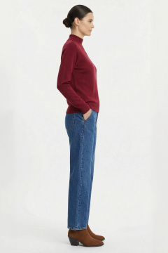 Демисезонный розовый свитер из трикотажа с длинным рукавом реглан и двойной стойкой Полесье С3316-15 5С1754-Д43 170,176 ягодный - фото 4