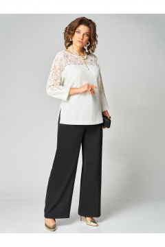 Брюки, туника Мишель стиль 1335 бело-черный - фото 2
