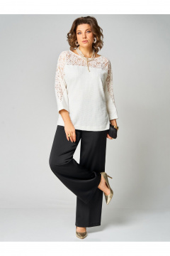 Брюки, туника Мишель стиль 1335 бело-черный - фото 3