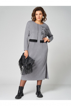 Платье Мишель стиль 1343 серый - фото 5