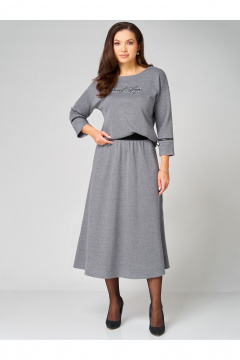 Туника, юбка Мишель стиль 1344 серый - фото 1