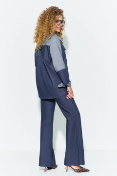 Брюки, рубашка Euromoda 685 синий_меланж - фото 2