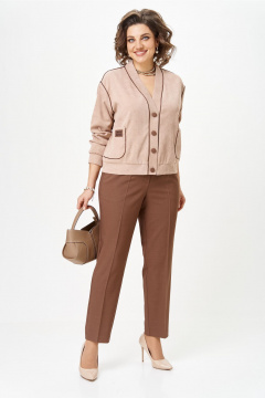 Брюки, кардиган Aira Style 24248 капучино - фото 5