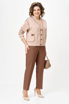 Брюки, кардиган Aira Style 24248 капучино - фото 3