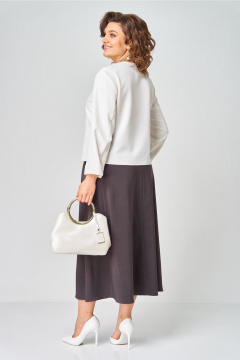 Жакет, юбка Aira Style 24137  молочно-коричневый - фото 3