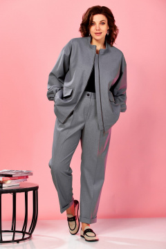 Бомбер, брюки AVA fashion М-178 серый - фото 1