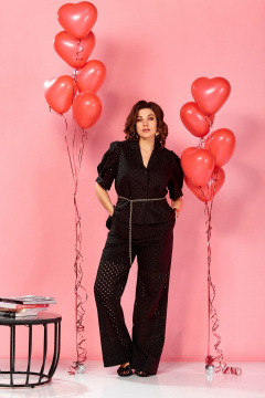 Брюки, жакет AVA fashion М-181 черный - фото 1