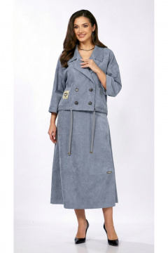 Жакет, юбка ZigzagStyle 608 серо-голубой - фото 1